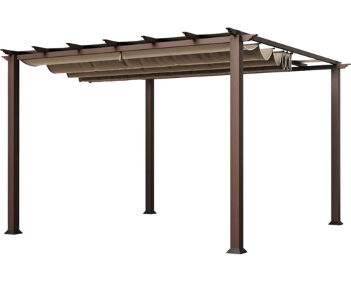 Pergola se zatahovací sluneční clonou pro zahradu