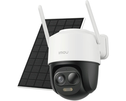 Bezpečnostní kamera se solárním panelem a logem Imou