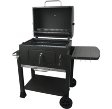 Gril na dřevěné uhlí s odkládací plochou a kolečky