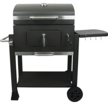 Gril na dřevěné uhlí s odkládací plochou a kolečky