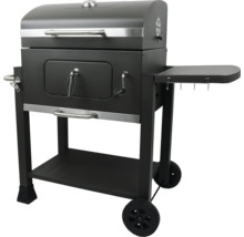 Gril na dřevěné uhlí s odkládací plochou a kolečky