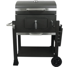 Gril na dřevěné uhlí s víkem, dvířky a úložným prostorem