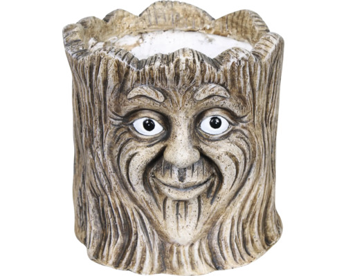 Květináč z litého kamene s obličejem stromu