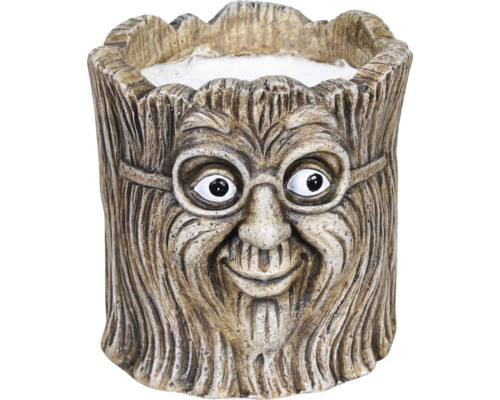 Květináč s obličejem a brýlemi z umělého kamene