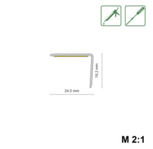 Průřez profilu o rozměrech 24,5 mm a 19,3 mm