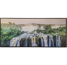 Dekorativní nástěnný obraz s vodopádem a lesní krajinou