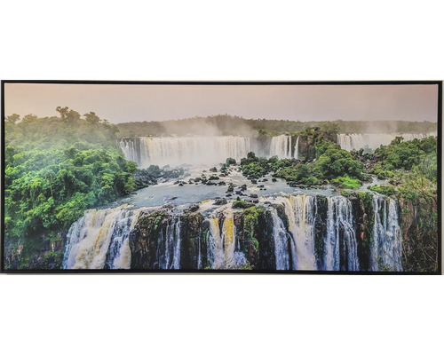 Dekorativní nástěnný obraz s vodopádem a lesní krajinou