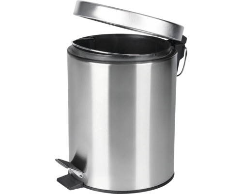 Ocelový odpadkový koš s otevřeným víkem