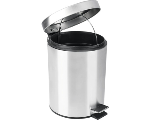 Kovový odpadkový koš s otevřeným víkem