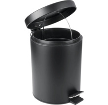 Otevřený, kulatý, černý odpadkový koš s pedálem