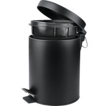 Černý odpadkový koš s otevřeným víkem