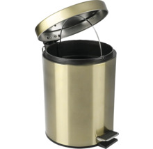 Otevřený zlatý odpadkový koš s pedálem pro vnitřní použití