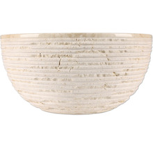 Dekorativní kamenná mísa s vodorovnými drážkami