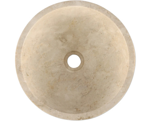 Kulaté umyvadlo na desku z kamene s odtokem