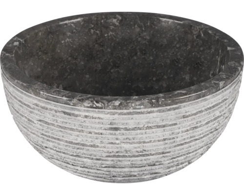 Umyvadlo na desku Differnz Alto mramor šedá 38 cm 36.102.43 Mísa z kamene s vodorovnými drážkami