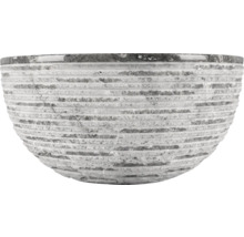 Dekorativní kamenná miska na rostliny s rýhovanou texturou