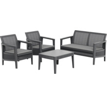 Zahradní nábytek set s pohovkou, dvěma křesly a stolem