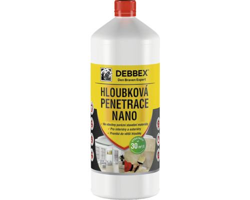 Debbex Hloubková penetrace Nano v bílé lahvi s červeným víčkem