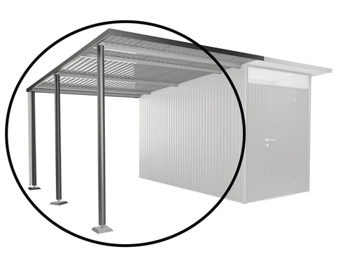 Kovový přístřešek pro auto se třemi sloupky