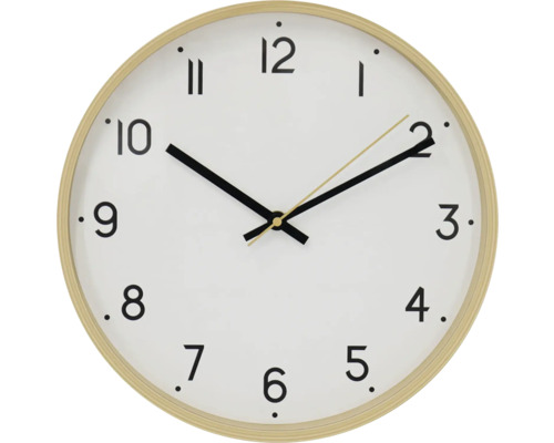 Nástěnné hodiny s kulatým rámem a ciferníkem
