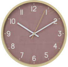 Kulaté nástěnné hodiny s ciferníkem a dřevěným rámem