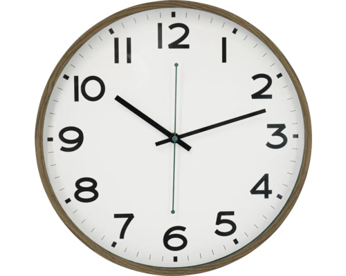 Kulaté nástěnné hodiny s ciferníkem a ukazatelem času