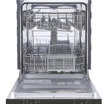 Otevřená myčka na nádobí s koši