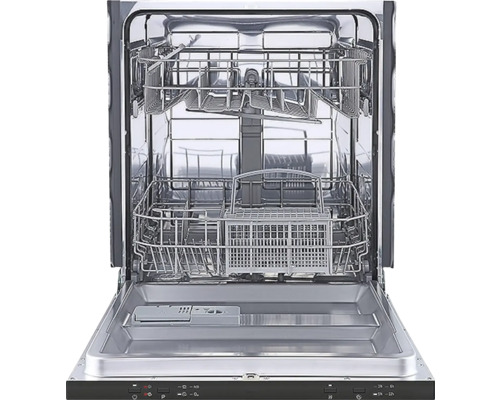 Otevřená myčka na nádobí s koši