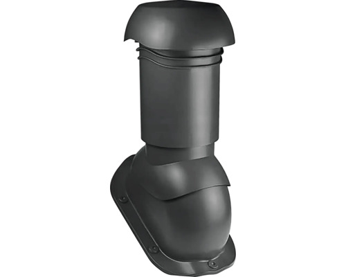 Komínek k plechové krytině Ø125 mm RAL9005 Střešní ventilátor z plastu