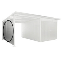 Kovová kůlna na nářadí s boční stěnou