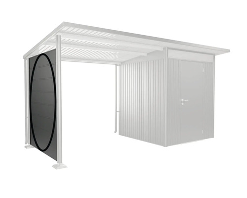 Ocelový přístřešek pro auto s bočním stěnovým prvkem