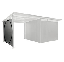 Garáž s bočním prvkem z oceli