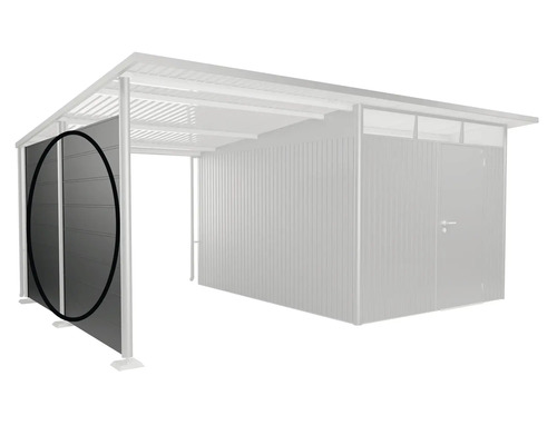 Přístřešek pro auto s boční stěnou pro ochranu před povětrnostními vlivy