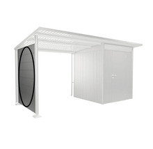 Kryté parkovací stání s boční stěnou a kůlnou na nářadí