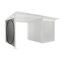 Boční stěna kůlny na nářadí pro ochranu proti větru a soukromí.