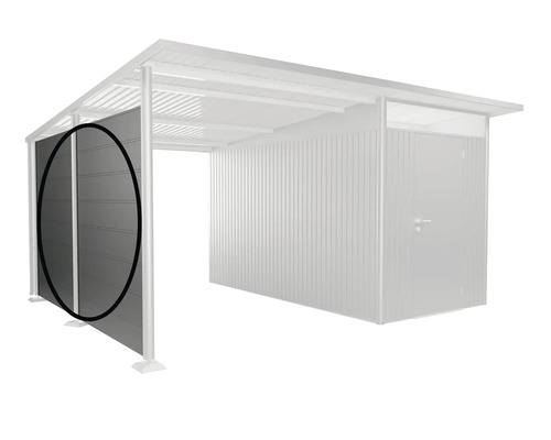 Kovový přístřešek pro auto s bočním stěnovým prvkem