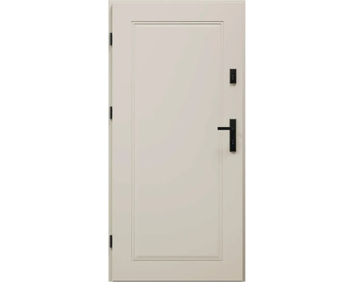 Bílé interiérové dveře s černou klikou a zámkem