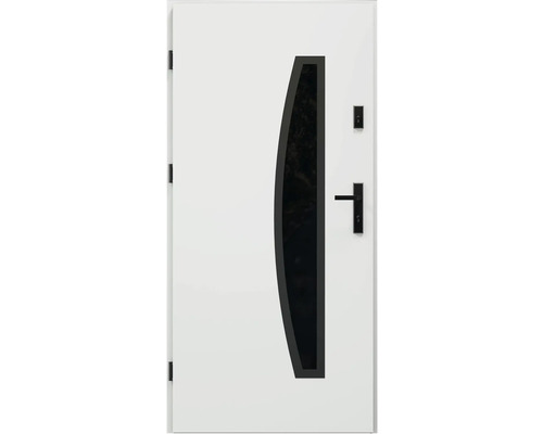 Bílé vchodové dveře se skleněnou vložkou