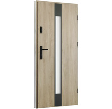 Vchodové dveře se skleněnou vložkou a dřevěným dekorem