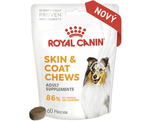 Royal Canin žvýkací tablety pro kůži a srst psů, 60 kusů