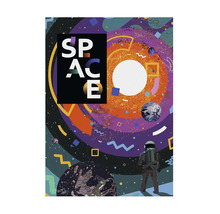 Dekorativní vesmírný plakát s astronautem a planetami