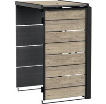 Box na popelnice se dvěma dvířky z dřeva a kovu