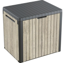 Plastový úložný box se vzhledem dřeva