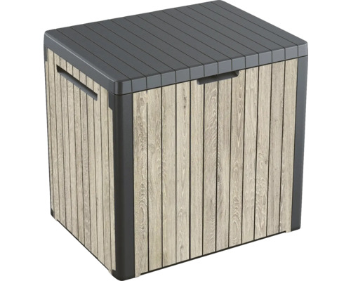 Úložný box Keter Ashwood 57,8x44x55 cm šedý Plastový úložný box se vzhledem dřeva