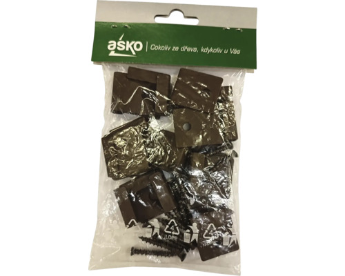 Spona startovací a ukončovací pro terasové prkno bambus Upevňovací sada se šrouby v obalu