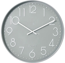 Šedé nástěnné hodiny s quartzovým strojkem a ciferníkem