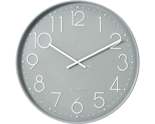 Nástěnné hodiny šedé Ø50,8 cm Šedé nástěnné hodiny s quartzovým strojkem a ciferníkem