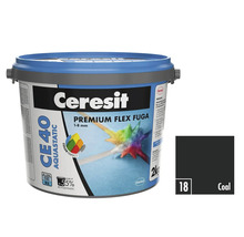 Ceresit Premium Flex spárovací hmota CE 40 Aquastatic v kbelíku s barevným vzorkem uhlí
