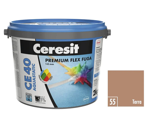Ceresit CE 40 Aquastatic Premium Flex Fuga 1-8 mm ve vědru, odstín Terra