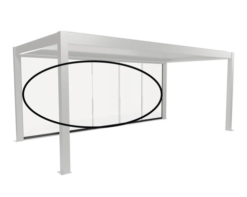 Pergola s prosklenou posuvnou stěnou